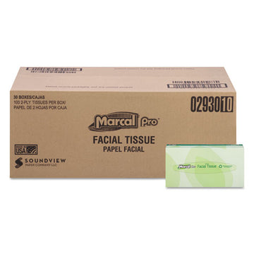 Marcal PRO™ 100% Recycled Convenience Pack Facial Tissue, Septic Safe, 2-ply, White, 100 Sheets-box, 30 Boxes-carton freeshipping - TVN Wholesale
